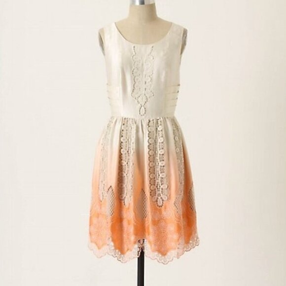 Anthropologie Dresses & Skirts - Anthropologie Anna Sui Rising Battenberg Silk Lace Ombre Fit and Flare Dress